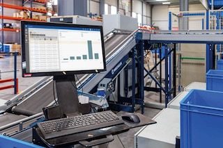 L’ERP est stocké sur la base de données à laquelle est reliée le logiciel WMS qui gère les flux logistiques de l’entrepôt