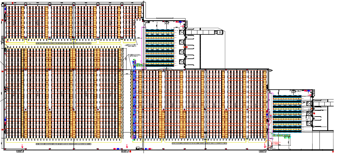 Système Pallet Shuttle semi-automatique dans le grand centre logistique d'Alainé