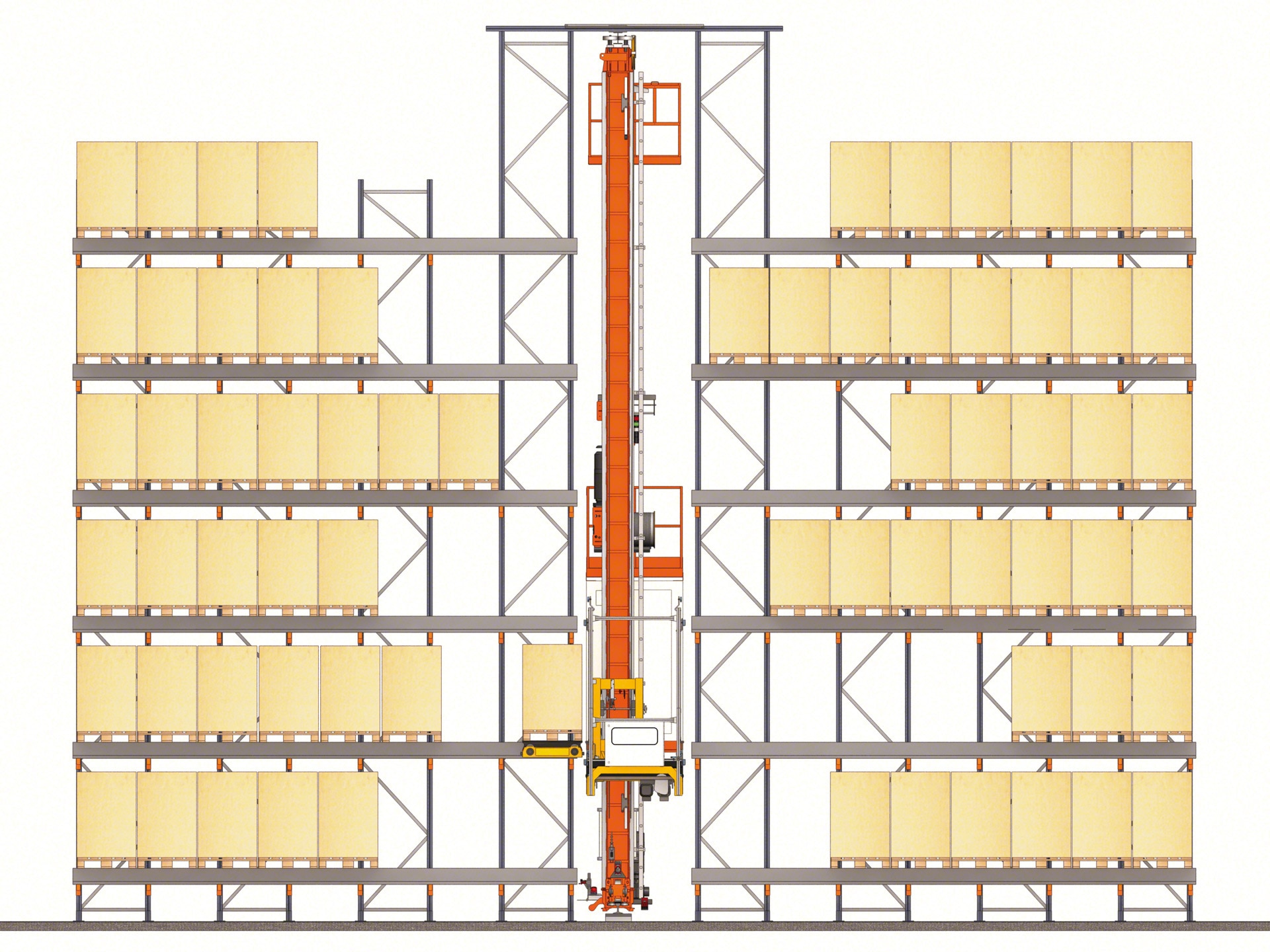 Les entrepôts drive-in admettent également l'automatisation : ils peuvent être équipés de navettes Pallet Shuttle ou de transstockeurs, entre autres éléments