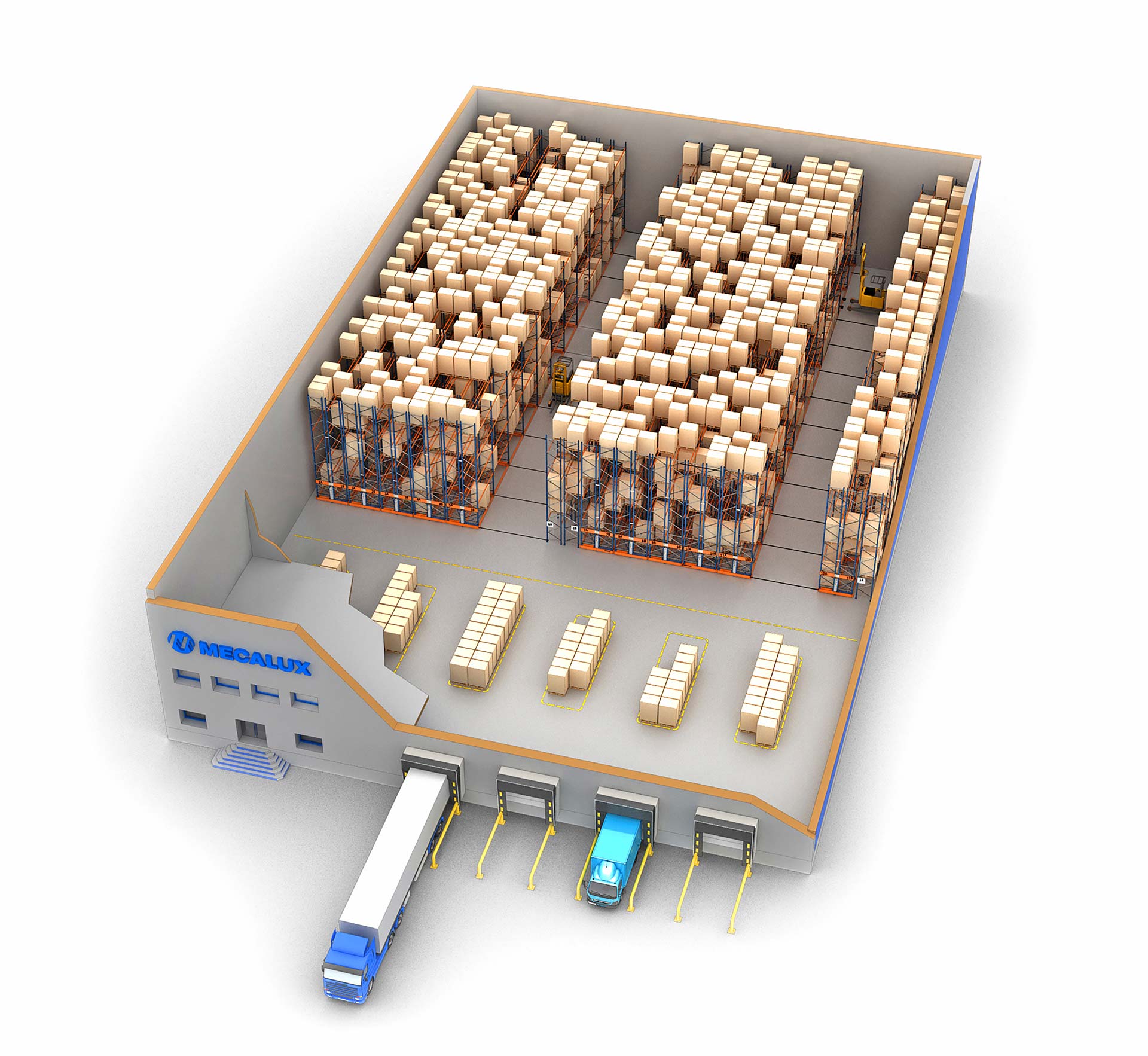 Ce système peut être construit avec différents modules en fonction des exigences logistiques du client