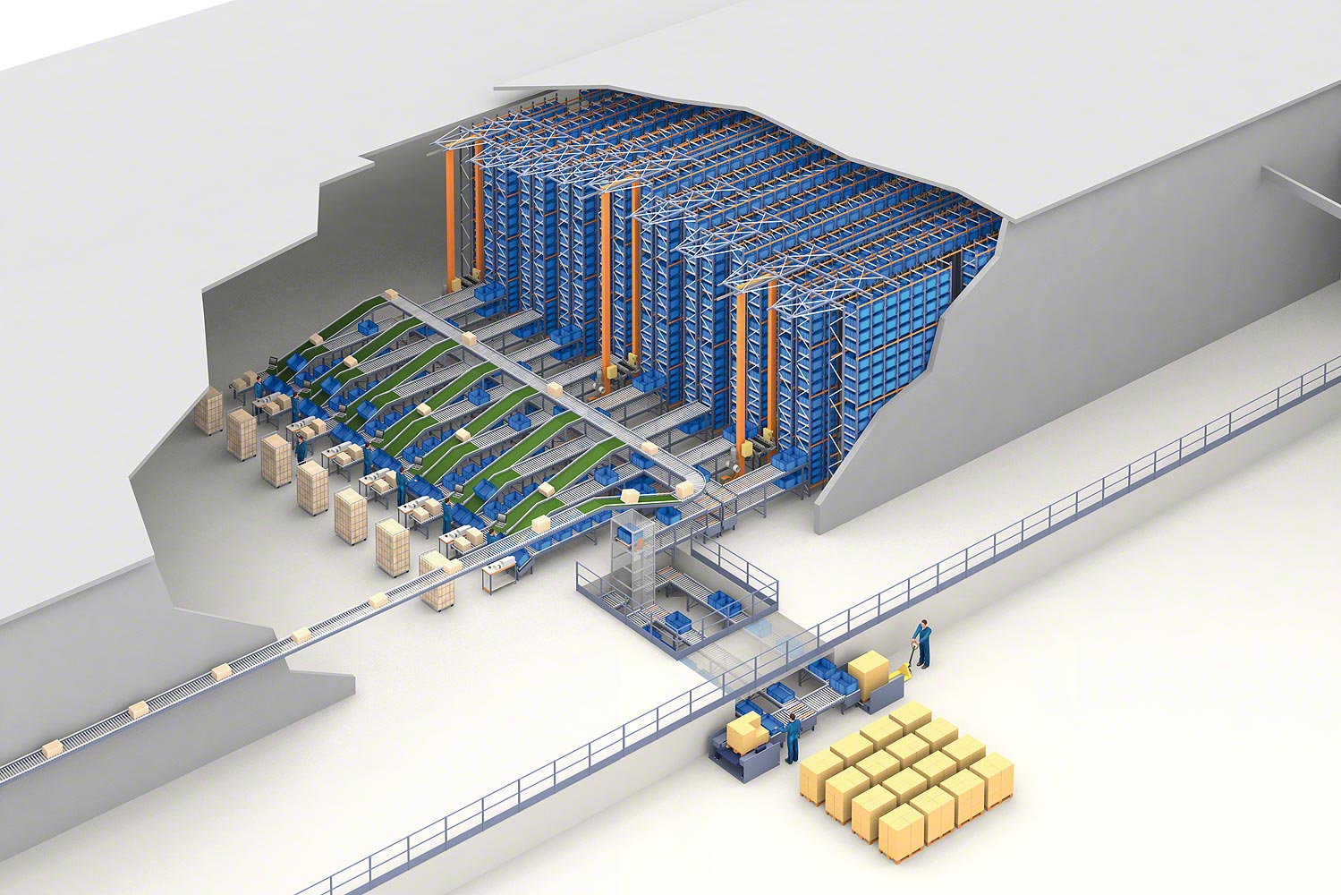 Transstockeur pour bacs